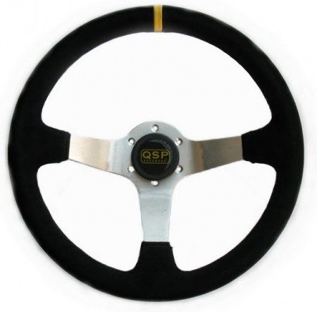 QSP Steering Wheel 3-Spoke Suede 350mm 90mm Silver (Universal) 4 qsp qs s70s3 9