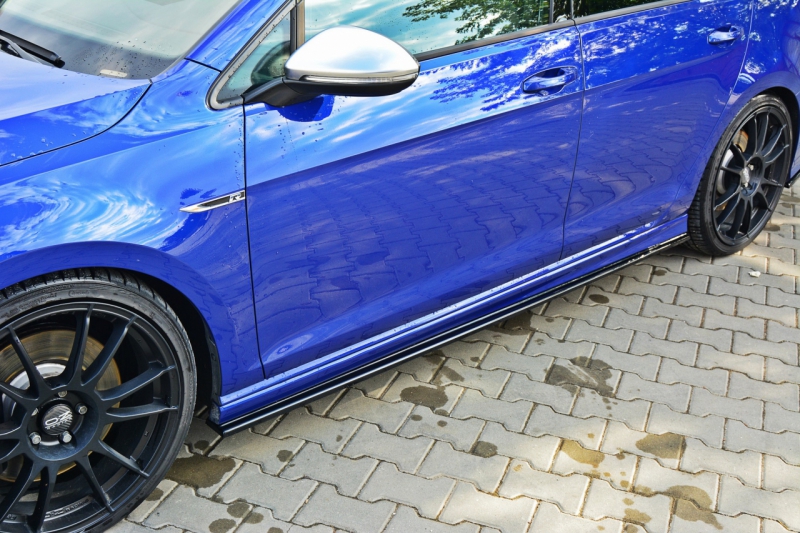 Maxton Design VW Golf 7 R Side Skirt Extensions - Gloss (2013-2016) 2 rline skirt ext
