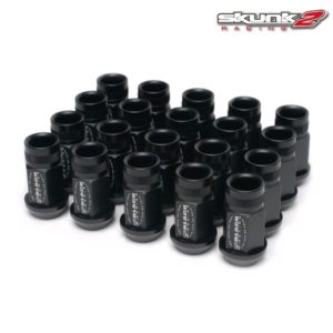 Skunk2 - 16-Pc Black Series Lug Nut Set 12mm x 1.5mm 7 Skunk2 Racing Black Series Lug Nuts 16 Pieces M12x1.5