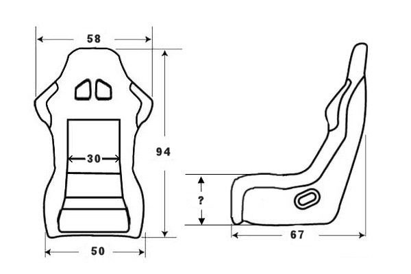 Bucket Seat Type BS1 Black Artificial Leather (Universal) 4 ss 47 dimensions 3