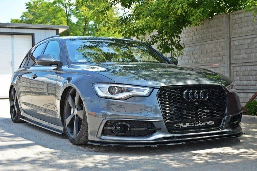 Maxton Design Audi A6 C7 Sline Front Lip v1 - Gloss (2011-2018) 2 v1b 1 1