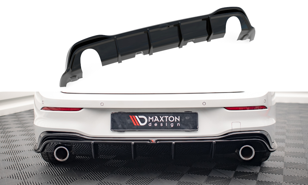 Maxton Design VW Golf 8 GTi Diffuser v4 - GLOSS BLACK (2019-2024) 4 vw go 8 gti cs rs1g gtio o
