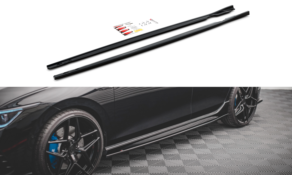 Maxton Design VW Golf 8 R Side Skirt Extensions V2 - Gloss (Mk8 2019-2024) 4 vw go 8 r sd2g