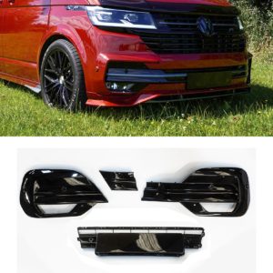 VW TRANSPORTER T6.1 2019 ON REPLACEMENT LOWER FRONT GRILL KIT – GLOSS BLACK