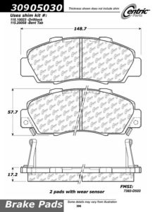 BRAKE PADS CL BRAKES RC6 FRONT - Accord 98-03 Type-R/Civic 95-01 Type-R/Integra 98-01 Type-R 11 309.05030 1