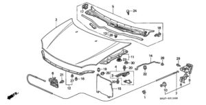 HOP GENUINE HONDA BONNET STAY CLIP CIVIC EG EK CRX INTEGRA DC2 92-00 3 90672 sj4 013 2