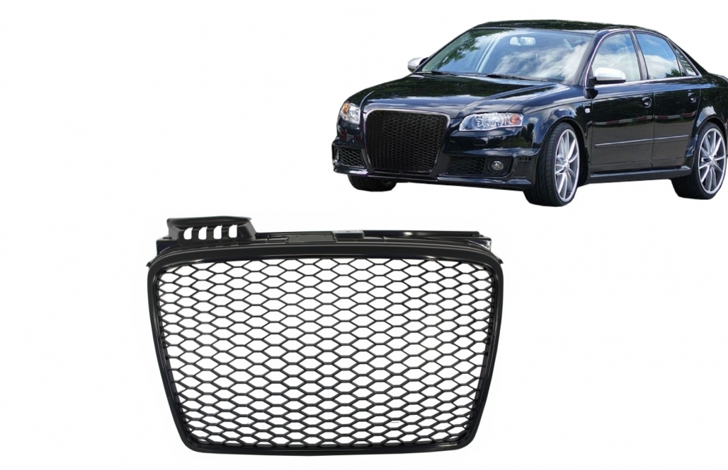 Audi A4 B7 Grill - Debadged RS4 Style (2005-2008) 1 Audi A4 B7 Grill - Debadged RS4 Style (2005-2008)