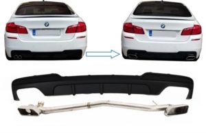 BMW 5 Series F10 Msport Rear Diffuser - 550i Style with Exhaust (2012-2018) 6 BMW 5 Series F10 Msport Rear Diffuser - M5 Twin Left & Right with Exhaust (2012-2018)