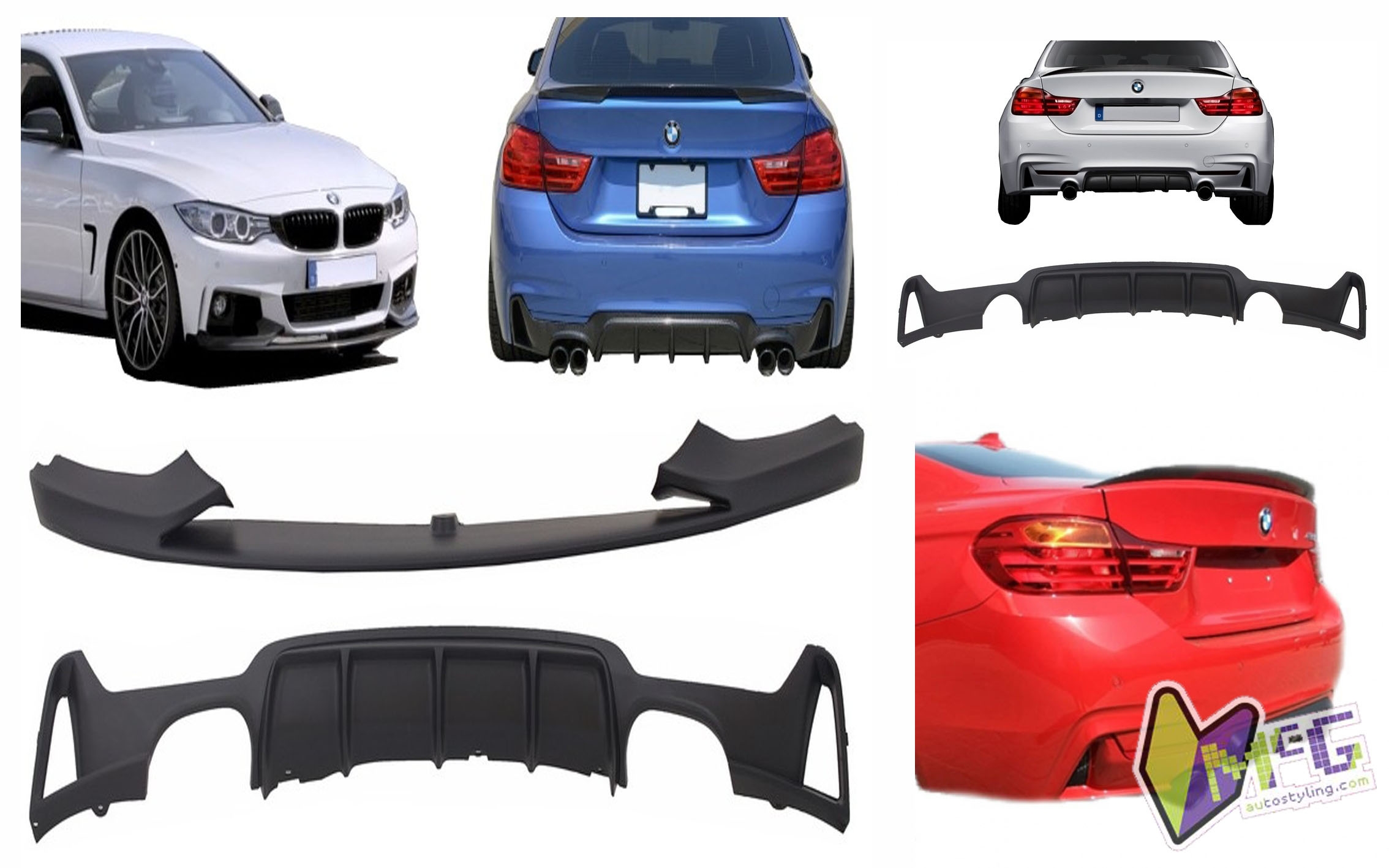 BMW 4-Series Msport Front Lip F32/F33/F36 - Matt / Gloss / Carbon Effect Finishes Available (2012-2019) 4 bmw 4series