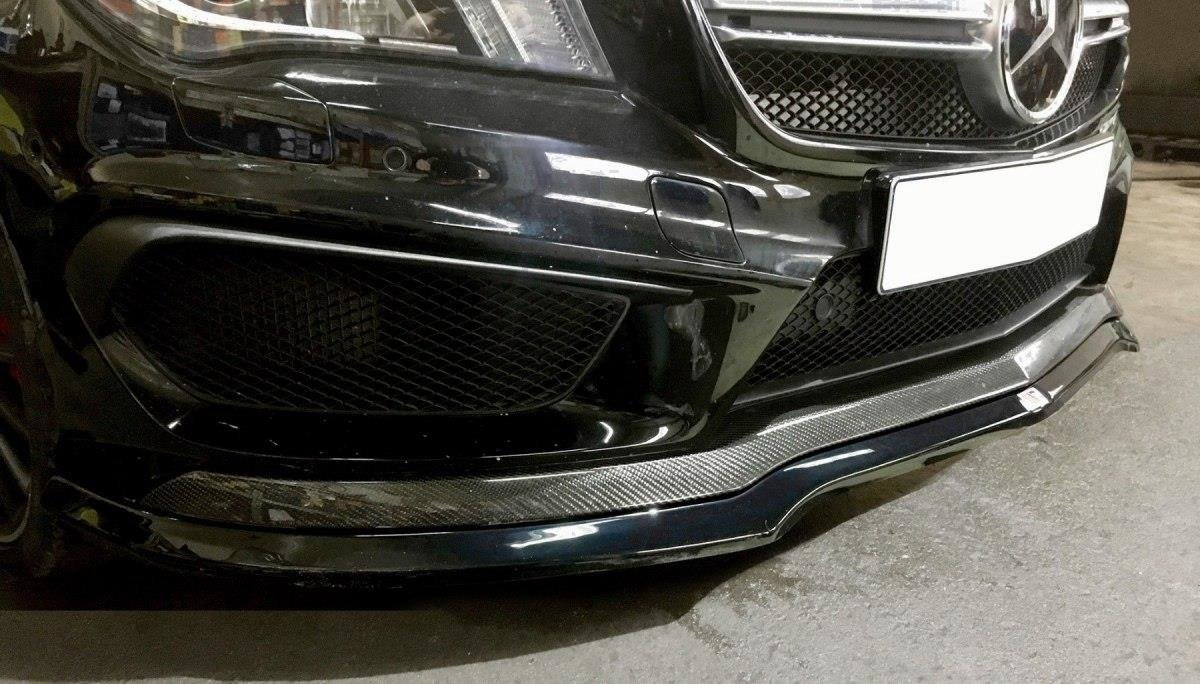 Maxton Design Mercedes C-Class AMG Front Lip - Gloss (W117 2021+) 2 eng pl front splitter v 1 mercedes cla 45 amg c117 preface 8643 2