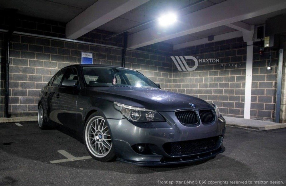 Maxton Design BMW E60 Mtec Add on Lip - Gloss Black 3 eng pm FRONT SPLITTER for BMW 5 E60 M PACK 684 2