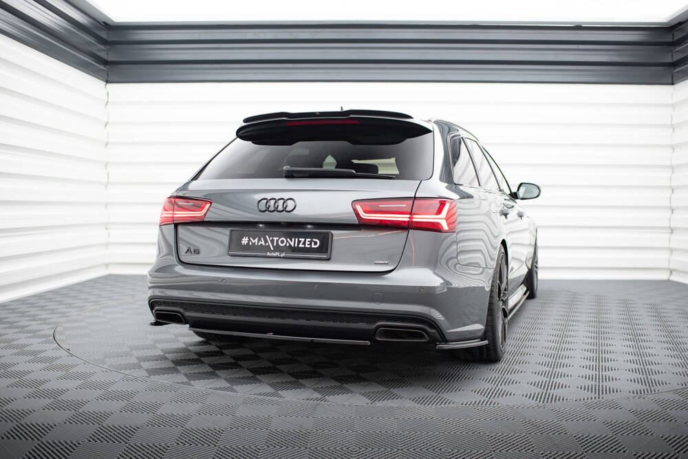 Maxton Design Audi A6 S-Line Rear Center Diffuser Lip - Gloss (C7 Facelift 2014-2017) 1 Audi A6 S-Line Rear Center Diffuser