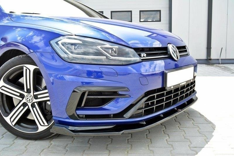 Maxton Design VW Golf 7.5 R Bumper Lip V1 - Gloss (Facelift Mk7 2016-2020) 2 eng pm front splitter v 1 vw golf vii r facelift 963 2
