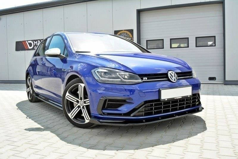 Maxton Design VW Golf 7.5 R Bumper Lip V1 - Gloss (Facelift Mk7 2016-2020) 3 eng pm front splitter v 1 vw golf vii r facelift 963 3
