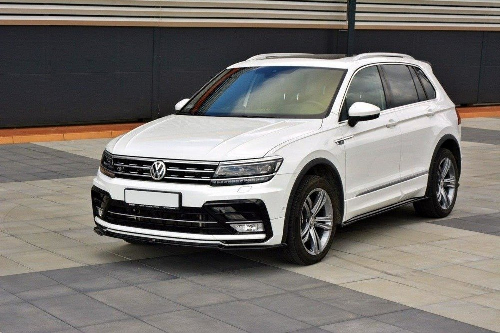 Maxton Design VW Tiguan R-Line Front Lip V2 - Gloss (MK2 2015-2020) 3 eng pm front splitter vw tiguan mk2 r line 990 2 1