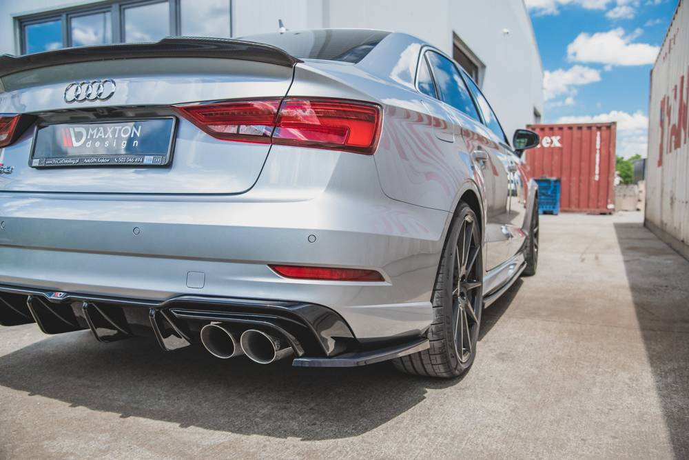 Maxton Design Audi A3 Saloon Rear Spats v2 - GLOSS (8V S-Line 2016-2020) 2 eng pm rear side splitters v 2 audi s3 sedan 8v facelift 10594 1