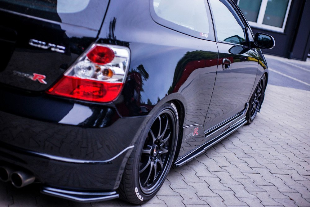 Maxton Design Honda Civic EP Type-R/S Side Skirt Extensions - Gloss (Mk7 2004-2006) 3 eng pm side skirts diffusers honda civic ep3 mk7 type r s facelift 6792 4