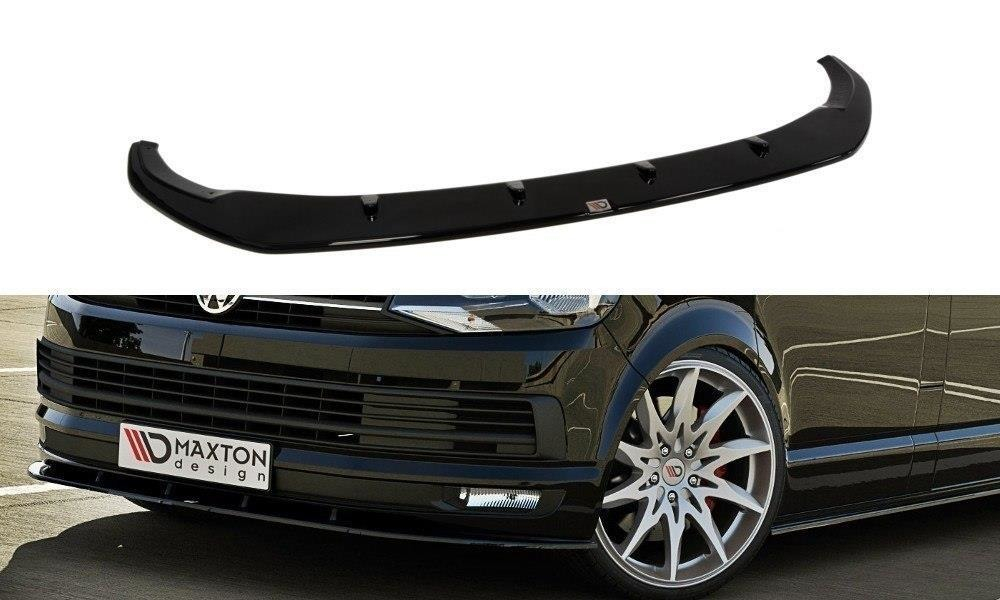 Maxton Design VW Transporter T6 Front Lip v1 - Gloss Black (2015-2023) 1 Maxton Design VW Transporter T6 Front Lip v1