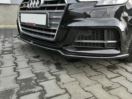 Maxton Design Audi A3 Saloon Front Lip V2 - Gloss (8V S-Line 2016-2020) 2 facelift v2c 2