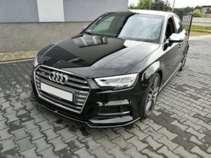 Maxton Design Audi A3 Saloon Front Lip V2 - Gloss (8V S-Line 2016-2020)