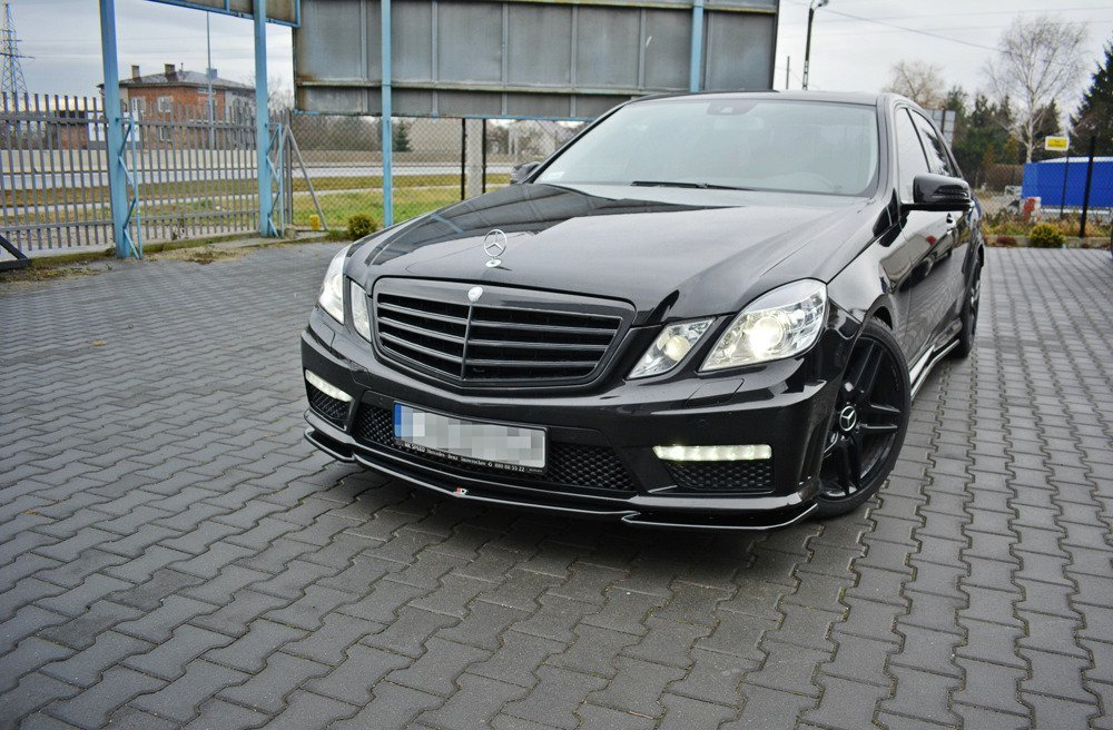 Mercedes E Class W212 AMG Maxton Design Gloss Front Splitter MCG 