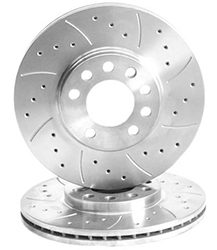 Pair Front Drilled Performance Brake Discs For Audi S4 B8 S5 - 345mm - Kinetix