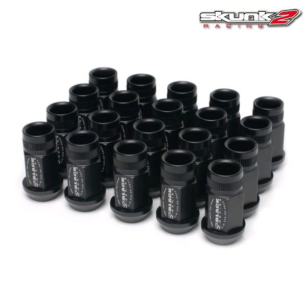Skunk2 - 20-Pc Black Series Lug Nut Set 12mm x 1.5mm 1 Skunk2 Racing Black Series Lug Nuts 20 Pieces M12x1.5