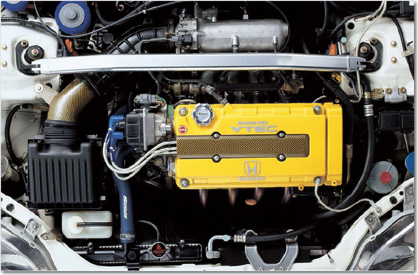SPOON SPORTS Front Strut Brace - Honda Civic EK/EG/Integra 2 spoon sports strut brace front fitted