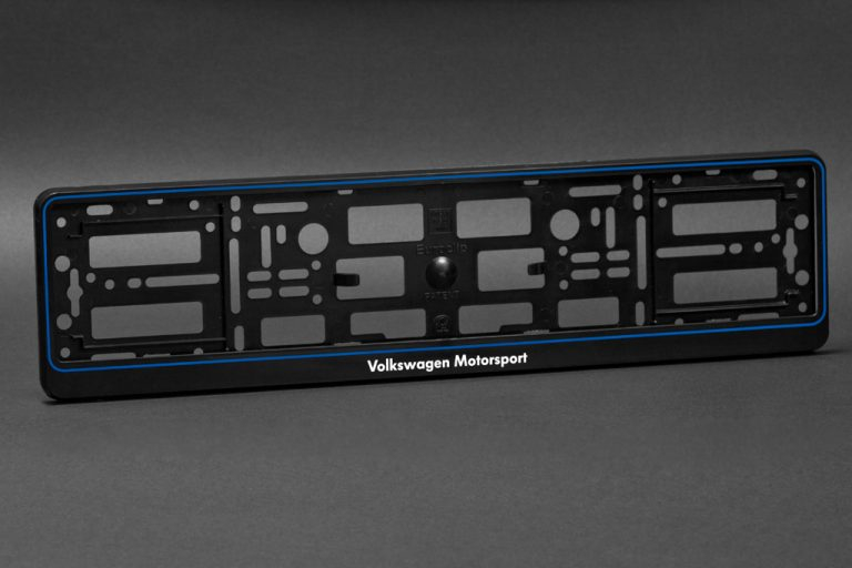 Printed Number Plate Surrounds - Various Designs 12 vw motorsport blue stripe 768x512 1