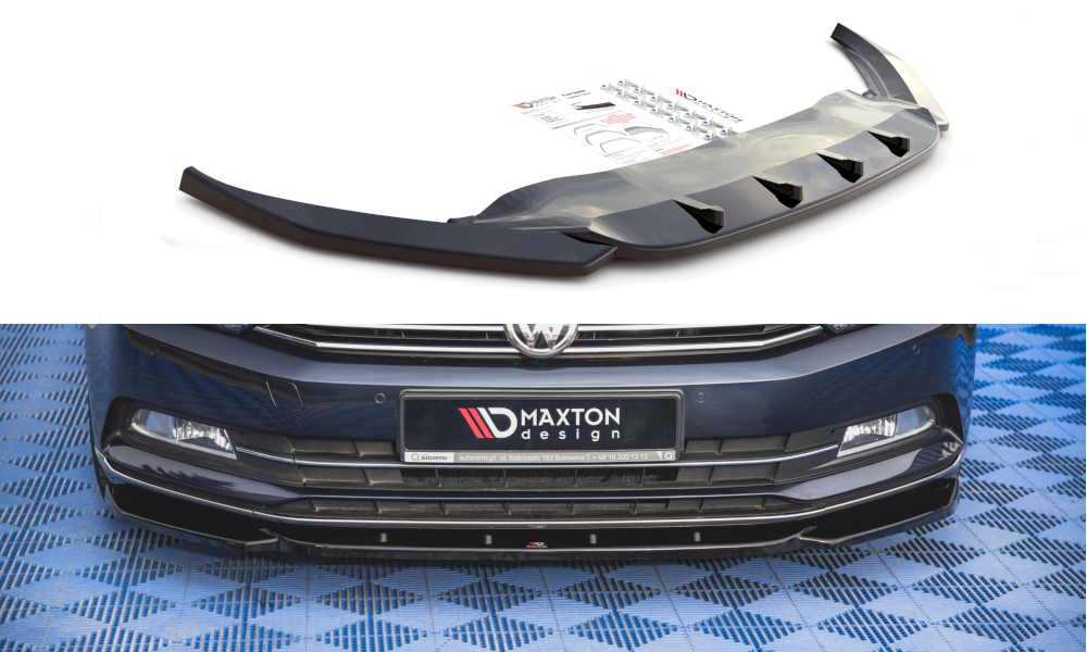 Maxton Design VW Passat B8 Front Lip v1 - Gloss (2014-2019) 3 vw pa b8 fd1g