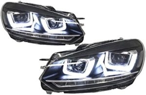 VW Golf 6 GTD Headlight - Mk7 Style - Single Driver Side Lamp (Mk6 2008-2013)