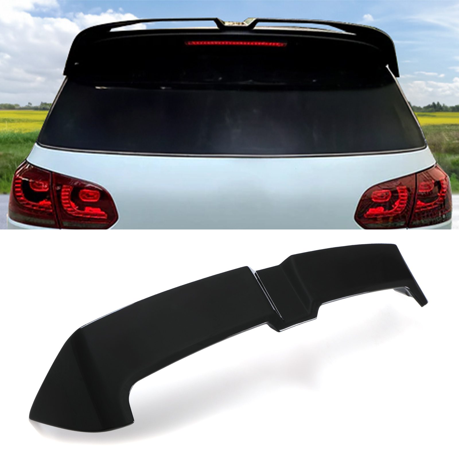 VW Golf 6 Roof Spoiler - OTT Style Gloss Black 1 VW Golf 6 Roof Spoiler - OTT Style Gloss Black