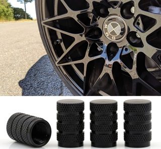Aluminum Valve Caps 2 aluminium valve caps set of 4 in black anodized for all car valves 1