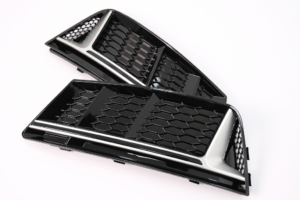 Audi A4 B9 Fog Grilles - Black / Silver RS4 Style (2015-2019)