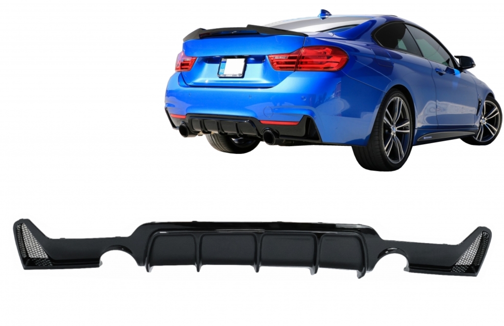 BMW 4-Series F32 Diffuser / F36 Diffuser - Single Left & Right Exit (Msport 2013-2019) 7 b2b rear bumper diffuser suitable for bmw 4 series 6000957 6085852