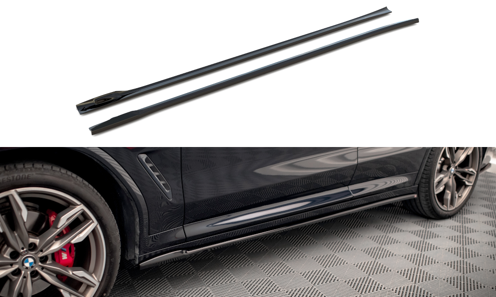 Maxton BMW X3 G01 MSport Side Skirt Extensions V2 - Gloss (2017-2021) 3 bm x3 01 m40 sd1a 1