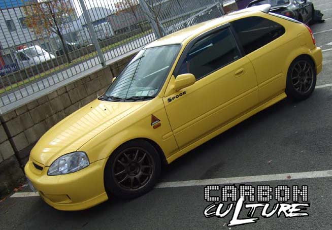 CARBON CULTURE - Honda Civic Lowering Springs EG/EK/DC2 (55mm) 4 carbon culture 55mm springs on yellow civic ek 2