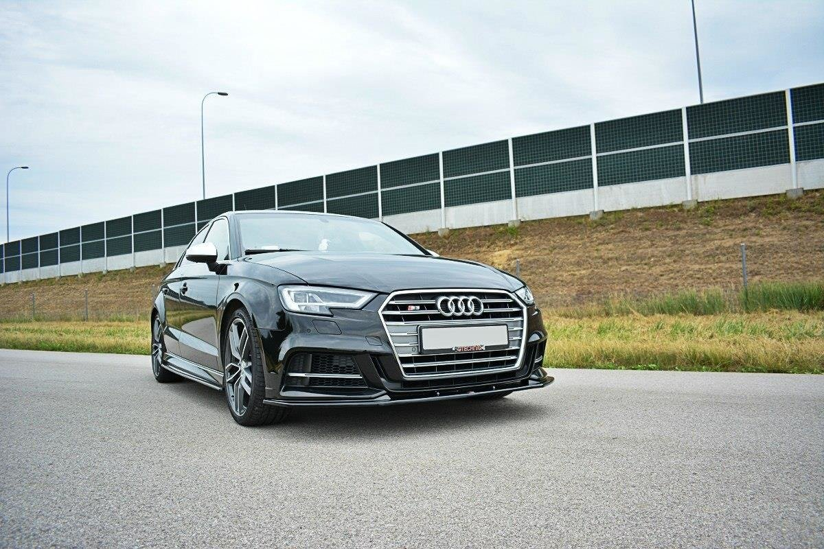 Maxton Design Audi A3 S-Line Saloon Front Lip V.1 - Gloss (8V Facelift 2016-2020) 2 eng pl front splitter v 1 audi s3 a3 s line 8v fl sedan 8487 2