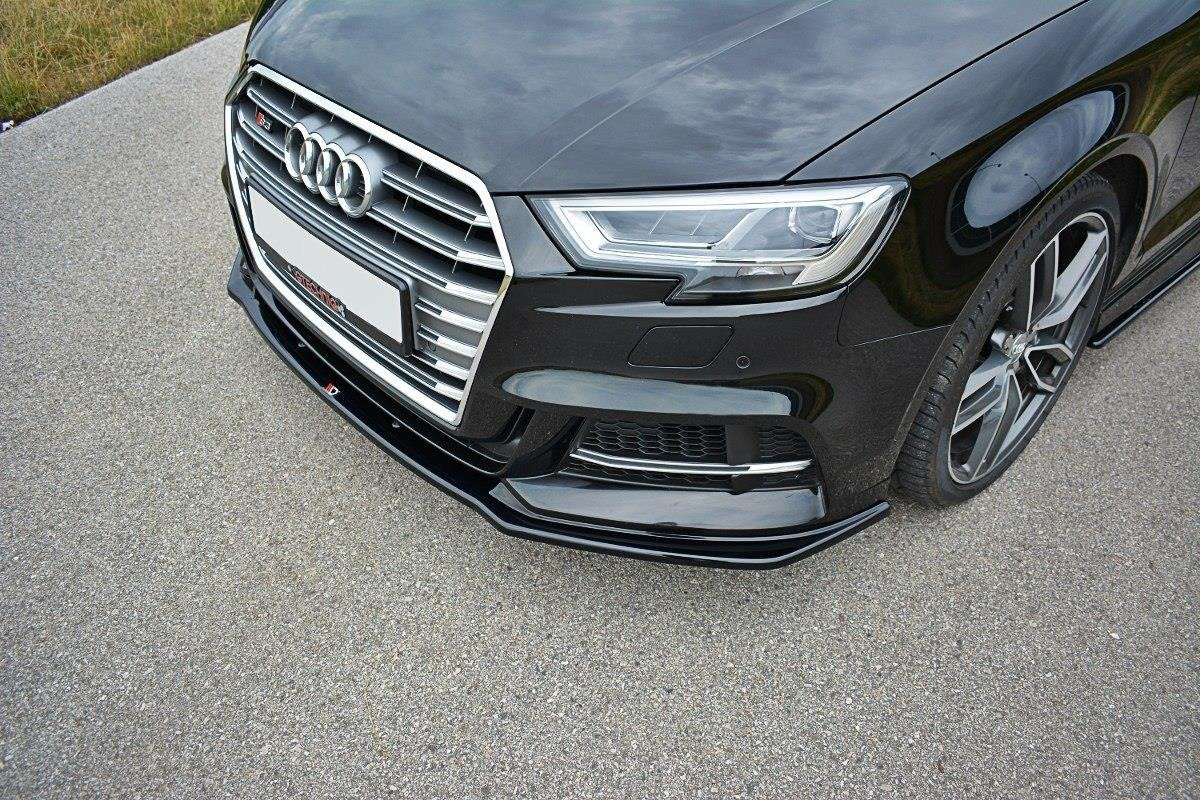 Maxton Design Audi A3 S-Line Saloon Front Lip V.1 - Gloss (8V Facelift 2016-2020) 3 eng pl front splitter v 1 audi s3 a3 s line 8v fl sedan 8487 3