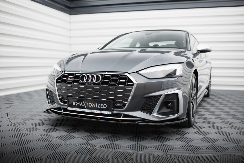 Maxton Design Audi A5 S-Line Coupe/Sportback Front Lip - Gloss (F5 Facelift 2019-2024) 1 Audi A5 S-Line Coupe/Sportback Front Lip