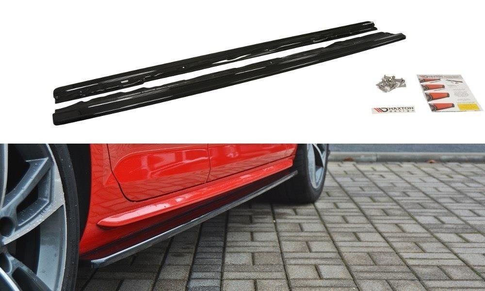 Maxton Design Audi A4 B9 S-Line Side Skirt Extensions - Gloss (2015-2024) 1 eng pm side skirts diffusers audi s4 a4 s line b9 8089 1