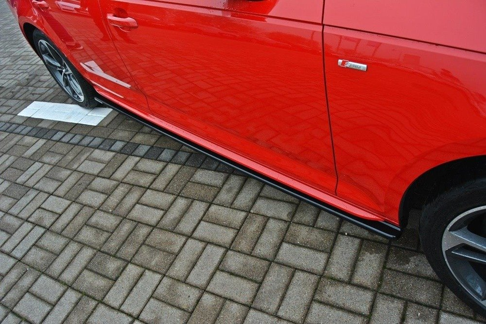 Maxton Design Audi A4 B9 S-Line Side Skirt Extensions - Gloss (2015-2024) 2 eng pm side skirts diffusers audi s4 a4 s line b9 8089 2