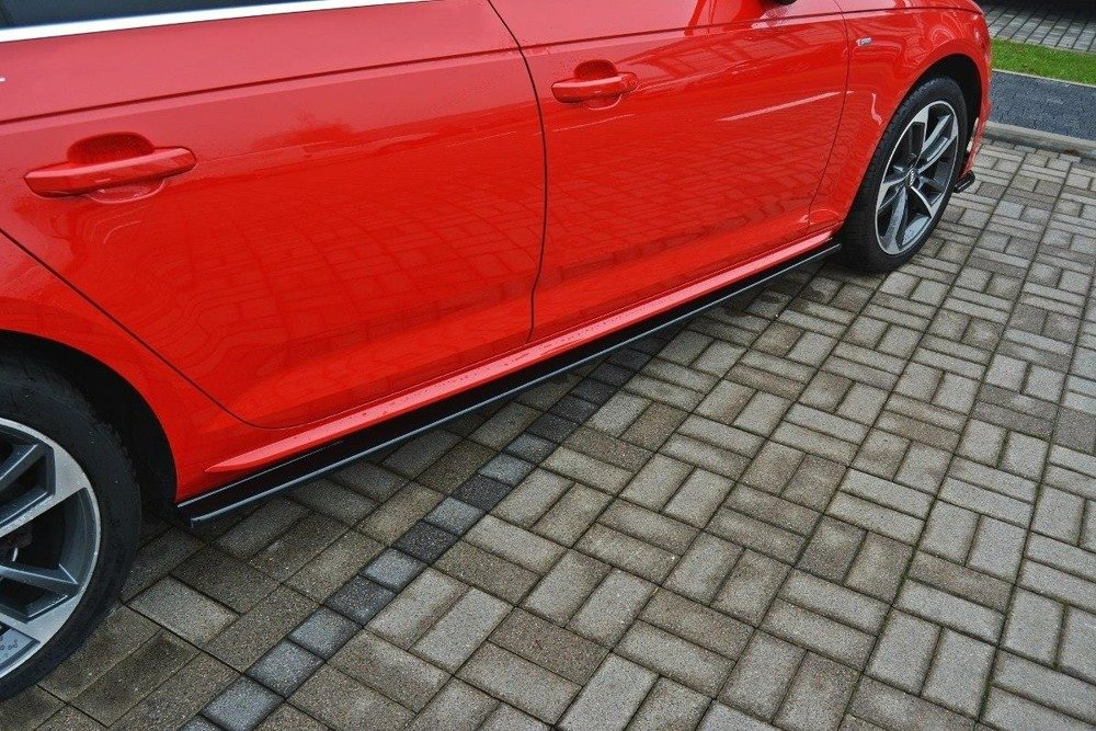Maxton Design Audi A4 B9 S-Line Side Skirt Extensions - Gloss (2015-2024) 4 eng pm side skirts diffusers audi s4 a4 s line b9 8089 4