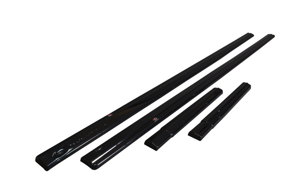 Maxton Design Ford Transit Custom Mk1 Side Skirt Extensions - GLOSS BLACK (Mk1 2013-2023) 4 eng pm side skirts diffusers ford transit custom mk 1 fl 2018 6874 5