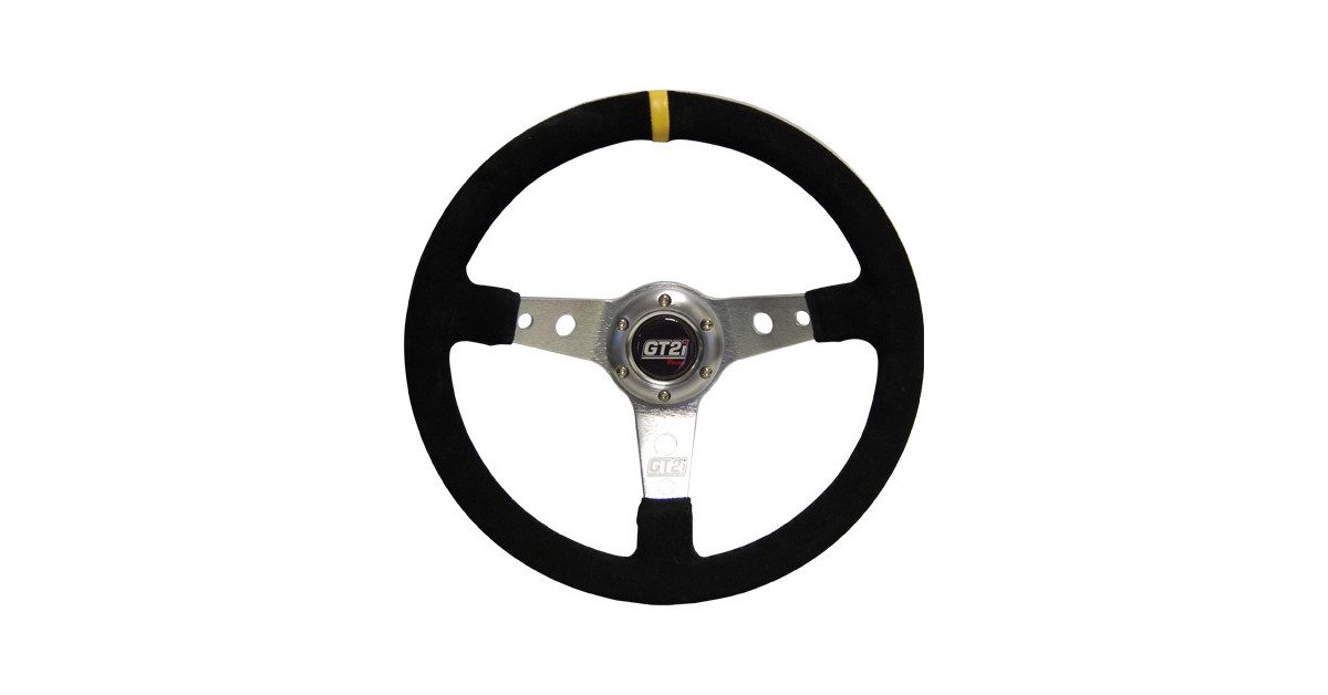 GT2i Deep Dish Competition Steering Wheels - Choice of Finishes/Depths 4 gt2i race 75 steering wheel black silver spoke