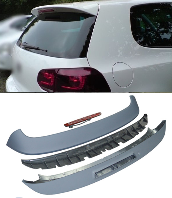 VW Golf 6 Gti Roof Spoiler - Incl. Brake Light 1 gti spoiler with brake light