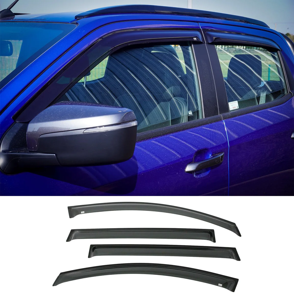 Isuzu D-Max Window Visors - Tinted External Stick On 1 Isuzu D-Max Window Visors - Tinted External Stick On