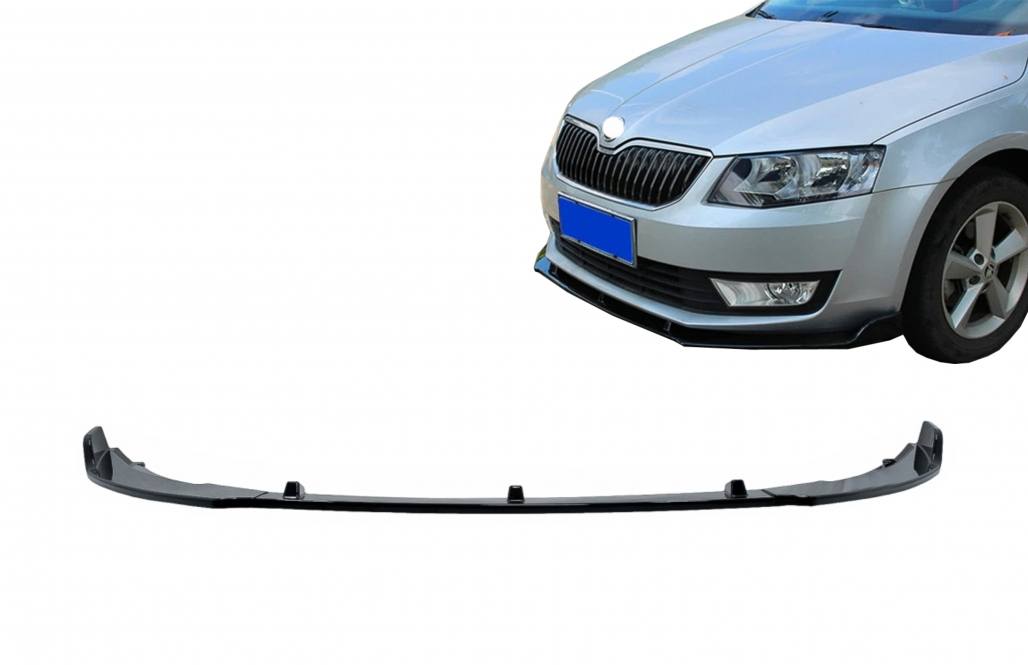 Skoda Octavia Mk3 SE MCG 3 Piece Gloss Black Front Lip 2 mcg 3 piece lip3