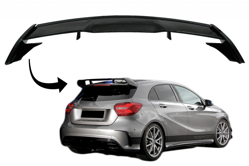 Gloss Black Rear Boot Spoiler For Mercedes A Class W176 (2012-2018) - A45 AMG Style