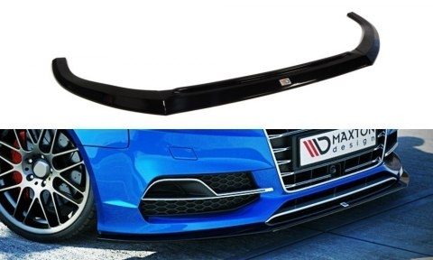 Maxton Design Audi A3 Saloon Front Lip v1 - Gloss (8V S-Line 2013-2016) 2 mx v1 lip